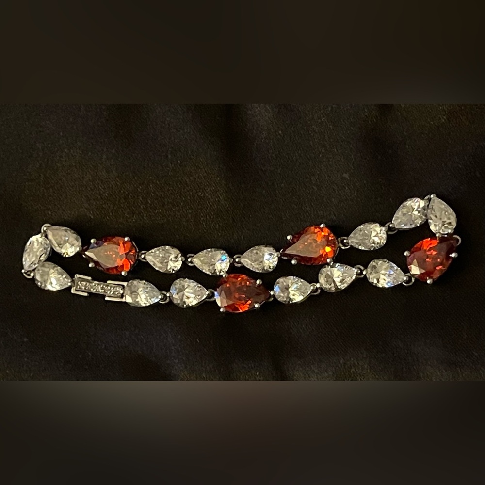 Women’s Rhinestone and Faux Ruby bracelet 6.5” long